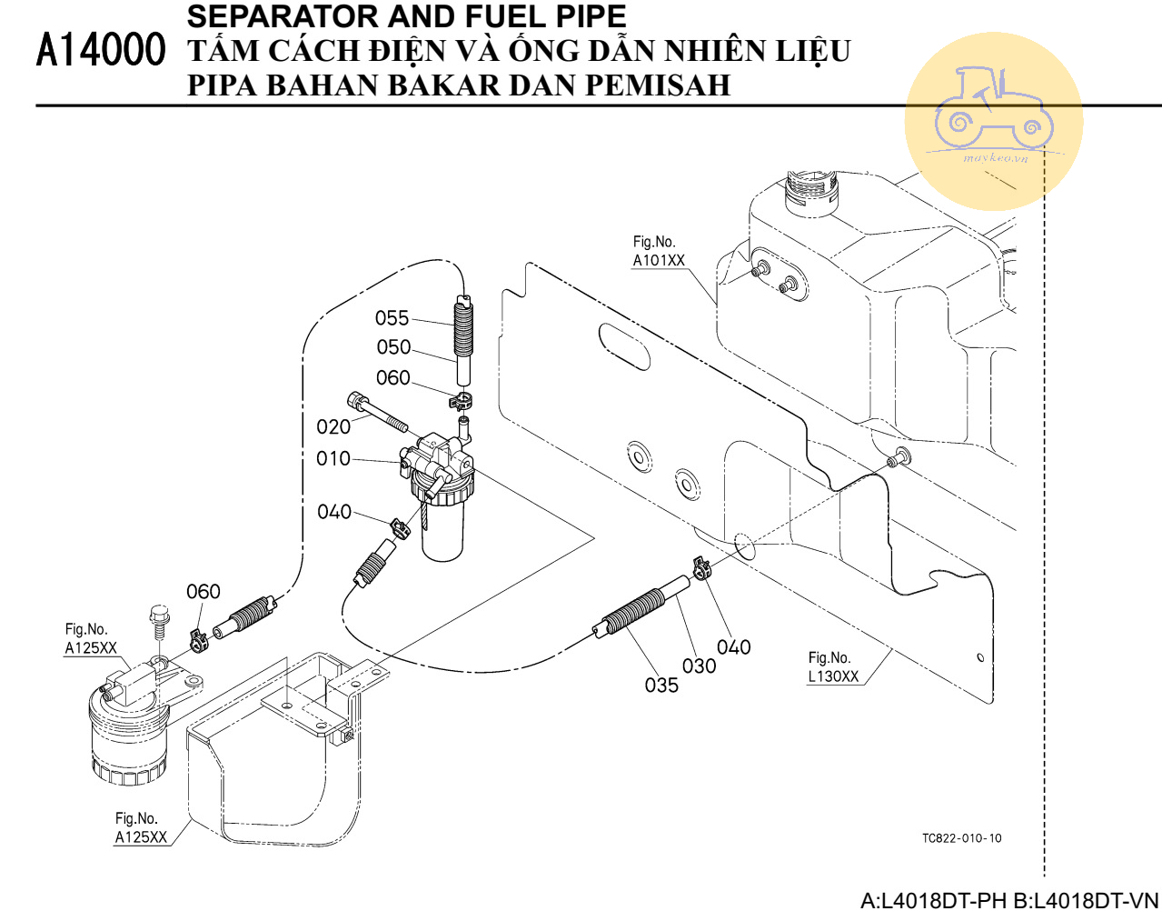 tấm cách điện và dây dẫn nhiên liệu